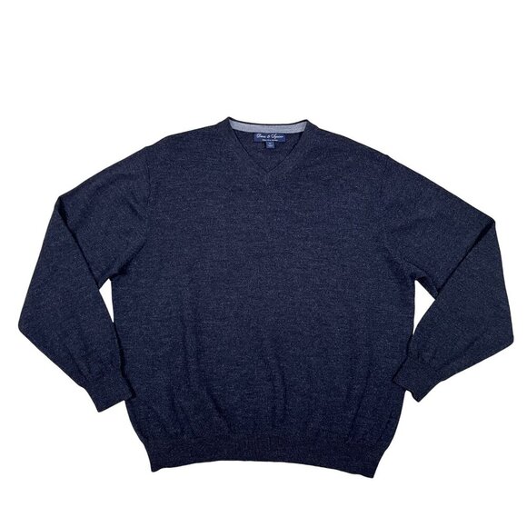 Davis & Squire Extra Fine Merino Wool V-Neck Gray Sweater Size XL - Picture 1 of 5